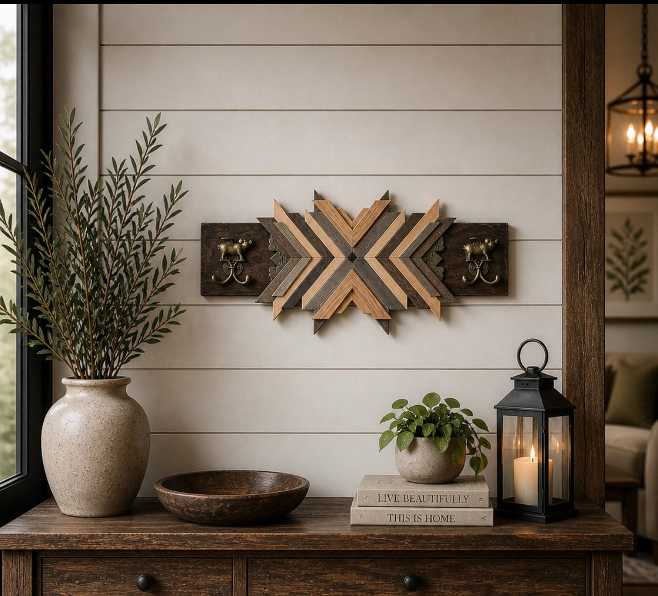 Rustic Horizontal Hook Panel